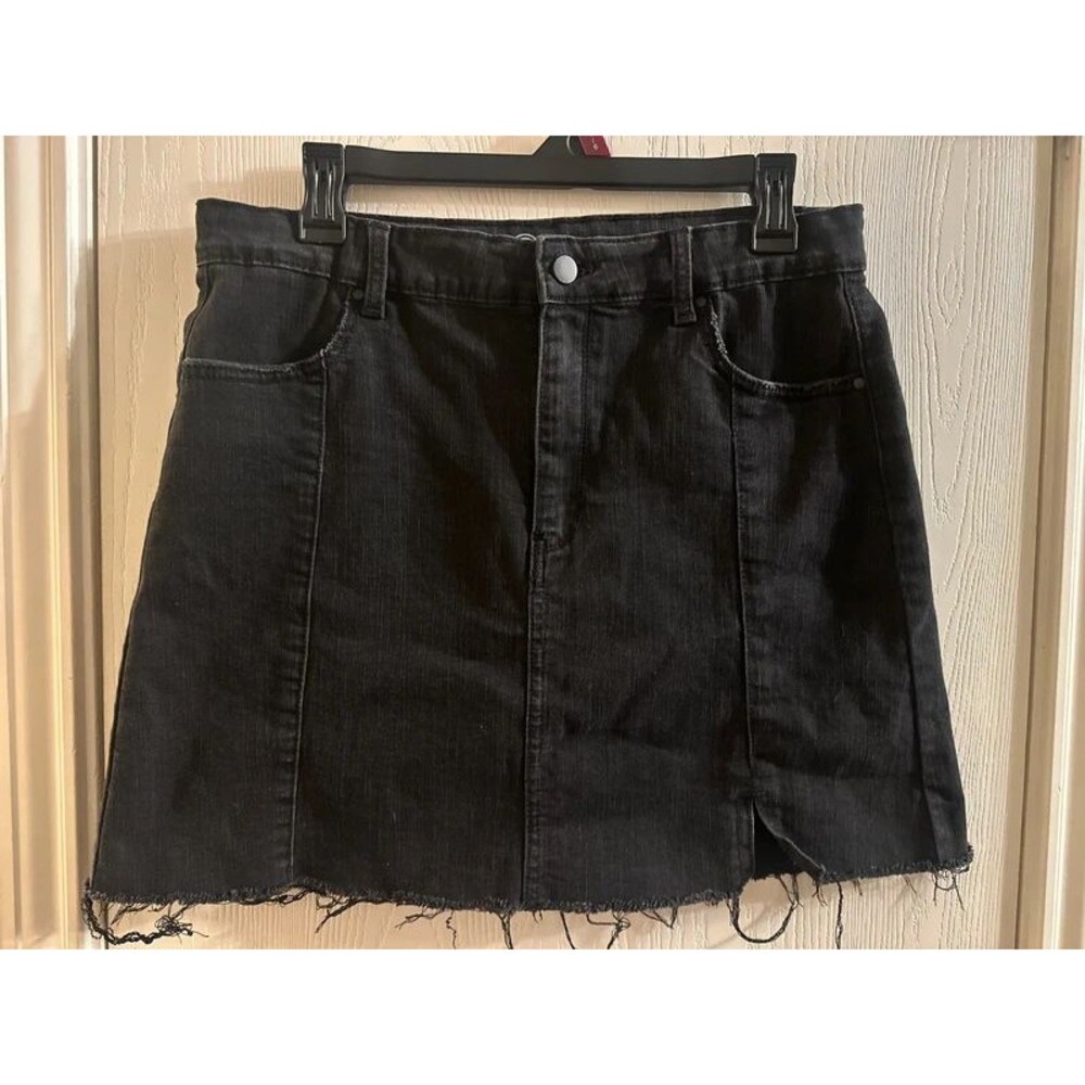Girls Black Wonder Nation Distressed Jean Skirt Size XL Plus (14-16)
